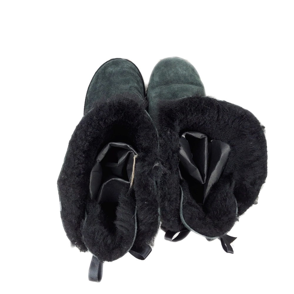 *SOLD*UGG - Black Suede Womens Size 11 Bailey Bow II Boots - Picture 9 of 13